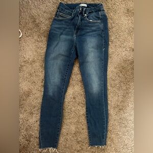 Good American Blue Skinny Jeans with Natural Fading